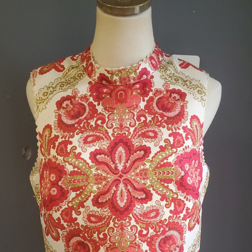 Flora Bea Oriental Sleeveless Crop Tank Top with Boxy Style Sz L - Picture 3 of 16
